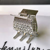 Women's Cartoon Rhinestone Hair Claw Clip Diamondaccented Alloy Grip Hair Accessory For Ponytails And Updos