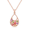 Women's Cartoon Style Flower Pattern Zircon Pendant Necklace Made Of Environmental Protection Copper With Snake Bone Chain