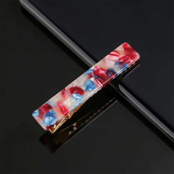 Women's Carved Acetate Hair Clip Geometric Side Barrette Sweet Cool Hair Accessory