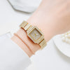 Women's Casual Alloy And Canvas Square Head Quartz Watch Set