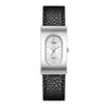 Women's Casual Alloy And Microfiber Belt Oval Quartz Watch With Mineral Reinforced Glass Mirror Pin Buckle And Spiral Crown