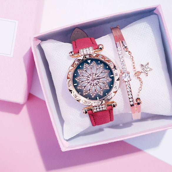 Women's Casual Alloy And Titanium Metal Watch With Round Dial And Tomato Theme