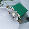 Women's Casual Alloy Bracelet Watch With Square Dial And Stainless Steel Buckle