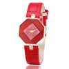 Women's Casual Alloy Case Imitation Leather Strap Round Dial Quartz Watch With Transparent Bottom