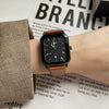 Women's Casual Alloy Case Imitation Leather Strap Square Dial Quartz Watch With Threedimensional Pattern