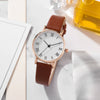 Women's Casual Alloy Case Imitation Leather Strap Stainless Steel Buckle Round Dial Quartz Watch
