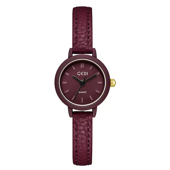 Women's Casual Alloy Case Mineral Reinforced Glass Mirror Stainless Steel Buckle Round Dial Waterproof Quartz Watch