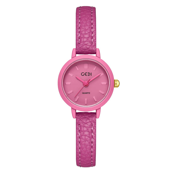 Women's Casual Alloy Case Mineral Reinforced Glass Mirror Stainless Steel Buckle Round Dial Waterproof Quartz Watch