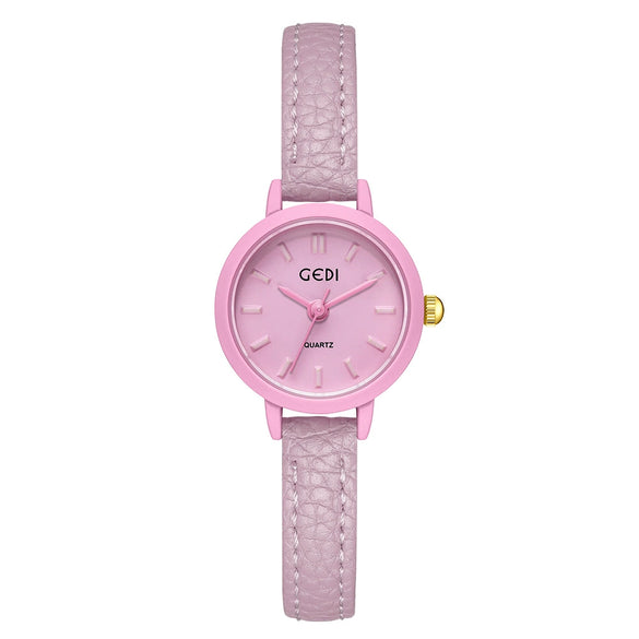 Women's Casual Alloy Case Mineral Reinforced Glass Mirror Stainless Steel Buckle Round Dial Waterproof Quartz Watch