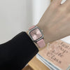 Women's Casual Alloy Case Quartz Watch With Blue Color And Square Shape