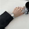 Women's Casual Alloy Case Quartz Watch With Blue Color And Square Shape