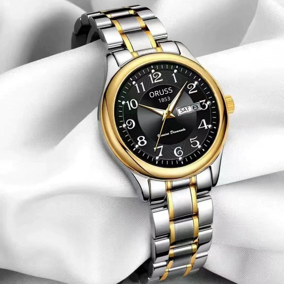 Women's Casual Alloy Digital Quartz Watch With Round Dial And Mineral Reinforced Glass Mirror Waterproof For The Elderly