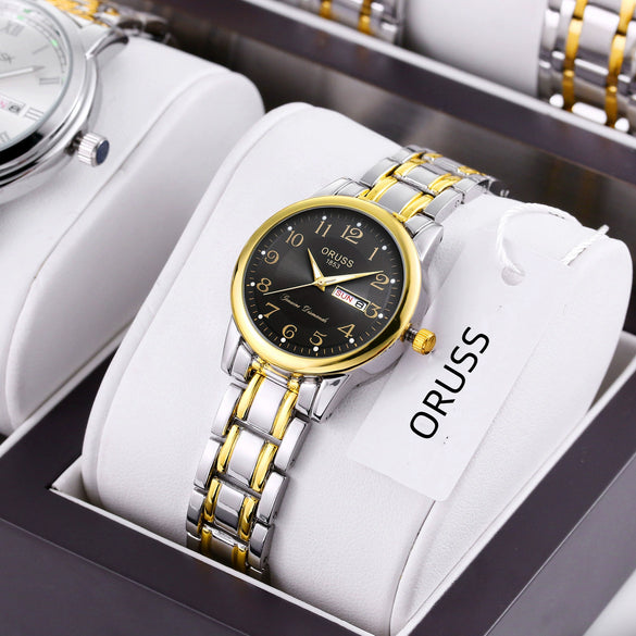 Women's Casual Alloy Digital Quartz Watch With Round Dial And Mineral Reinforced Glass Mirror Waterproof For The Elderly