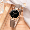 Women's Casual Alloy Pu Belt Round Dial Quartz Watch With Printed Logo