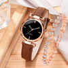 Women's Casual Alloy Pu Belt Round Dial Quartz Watch With Printed Logo