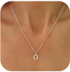Women's Casual Ball Chain Necklace With Stainless Steel Letter Pendant Electroplated Alloy Jewelry