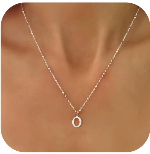 Women's Casual Ball Chain Necklace With Stainless Steel Letter Pendant Electroplated Alloy Jewelry