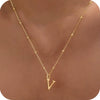 Women's Casual Ball Chain Necklace With Stainless Steel Letter Pendant Electroplated Alloy Jewelry