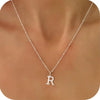 Women's Casual Ball Chain Necklace With Stainless Steel Letter Pendant Electroplated Alloy Jewelry