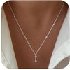 Women's Casual Ball Chain Necklace With Stainless Steel Letter Pendant Electroplated Alloy Jewelry