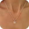 Women's Casual Ball Chain Necklace With Stainless Steel Letter Pendant Electroplated Alloy Jewelry