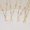 Women's Casual Ball Chain Necklace With Stainless Steel Letter Pendant Electroplated Alloy Jewelry