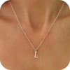 Women's Casual Ball Chain Necklace With Stainless Steel Letter Pendant Electroplated Alloy Jewelry