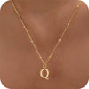 Women's Casual Ball Chain Necklace With Stainless Steel Letter Pendant Electroplated Alloy Jewelry