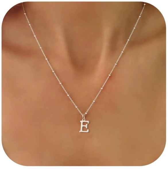 Women's Casual Ball Chain Necklace With Stainless Steel Letter Pendant Electroplated Alloy Jewelry