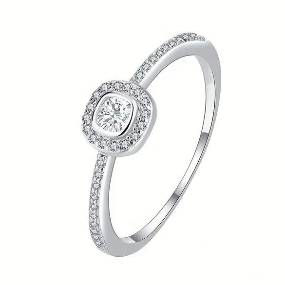 Women's Casual Classic Copper Ring Inlaid With Zircon In Minimalist Geometric Style