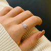 Women's Casual Classic Copper Ring Inlaid With Zircon In Minimalist Geometric Style