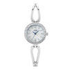 Women's Casual Elegant Alloy And Stainless Steel Quartz Bracelet Watch With Round Dial And Rhinestone Frame