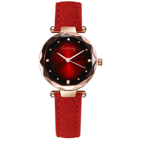 Women's Casual Fashion Alloy Imitation Leather Strap Round Dial Quartz Watch