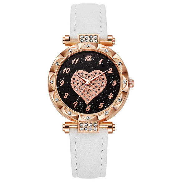 Women's Casual Fashion Electronic Watch Plastic Case Pu Strap Round Dial