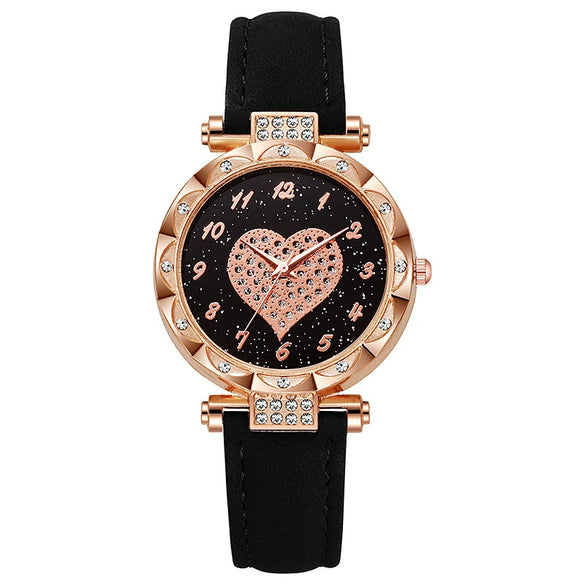 Women's Casual Fashion Electronic Watch Plastic Case Pu Strap Round Dial