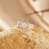 Women's Casual Leaf Style Ring Set With Natural Gemstones In S925 Sterling Silver