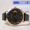 Women's Casual Leather Strap Watch With Moon Pattern Metal Case Stainless Steel Clasp Pu Strap Round Dial