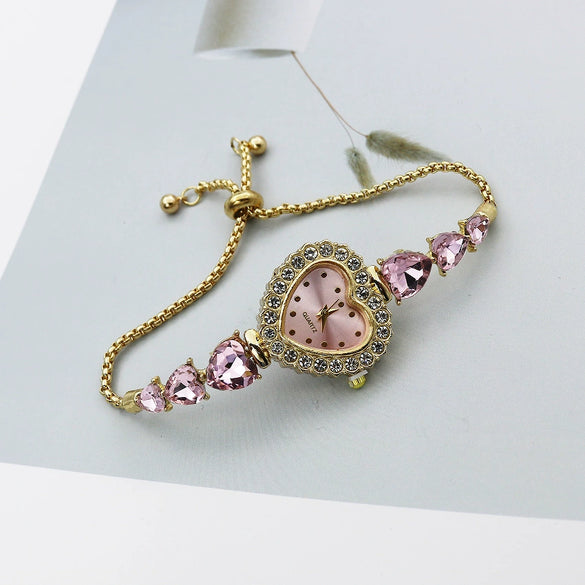Women's Casual Luxury Fashion Quartz Bracelet Watch With Stainless Steel Strap And Alloy Case