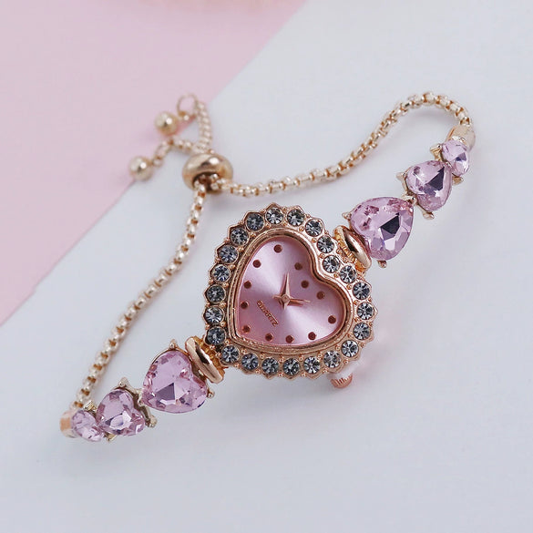 Women's Casual Luxury Fashion Quartz Bracelet Watch With Stainless Steel Strap And Alloy Case