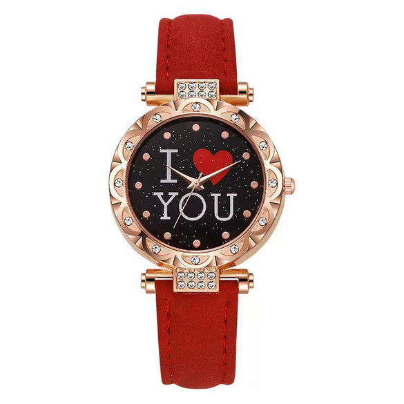 Women's Casual Quartz Digital Watch With Plastic Case Imitation Leather Strap And Round Dial