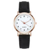 Women's Casual Quartz Watch Alloy Case Imitation Leather Strap Round Dial Frosted Finish