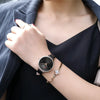 Women's Casual Quartz Watch Metal Case Imitation Leather Strap Round Dial Mineral Strengthened Glass Mirror