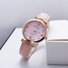 Women's Casual Quartz Watch With Alloy Case Mineral Reinforced Glass Mirror Pu Strap And Stainless Steel Buckle Round Dial