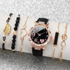 Women's Casual Quartz Watch With Metal Case Imitation Leather Strap And Round Dial