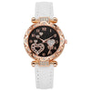 Women's Casual Quartz Watch With Plastic Case Imitation Leather Strap And Stainless Steel Pin Buckle Round Dial