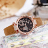 Women's Casual Quartz Watch With Plastic Case Imitation Leather Strap And Stainless Steel Pin Buckle Round Dial