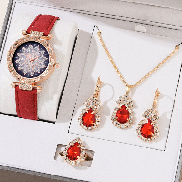 Women's Casual Quartz Watch With Round Dial Pin Buckle Imitation Leather Strap And Alloy Case