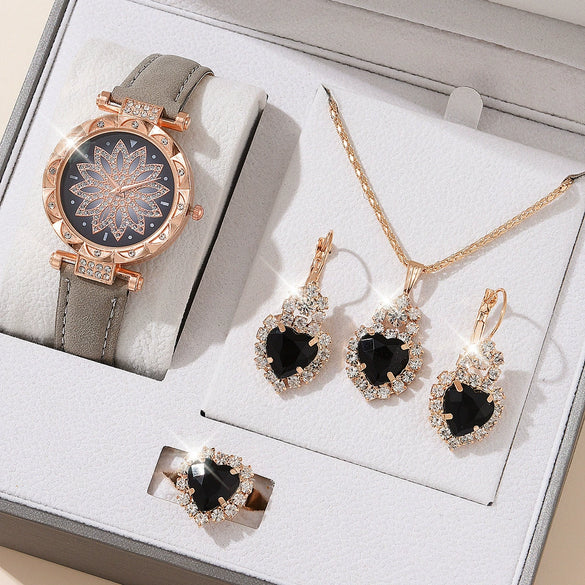 Women's Casual Quartz Watch With Round Dial Pin Buckle Imitation Leather Strap And Alloy Case