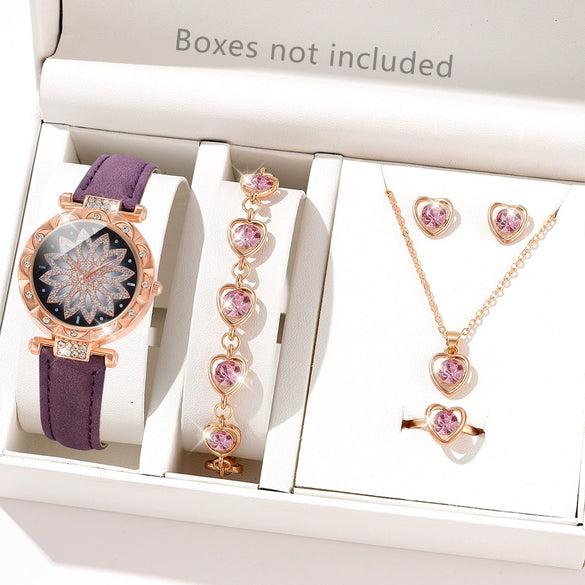 Women's Casual Quartz Watch With Round Dial Pin Buckle Imitation Leather Strap And Alloy Case