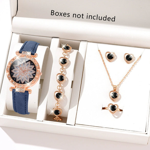 Women's Casual Quartz Watch With Round Dial Pin Buckle Imitation Leather Strap And Alloy Case